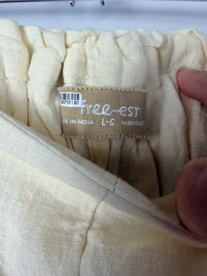 Free people Free-Est Demi Cotton Linen Pants in tea cookie size large thumbnail 6