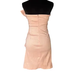 Strapless Pleated‎ Cocktail Dress Pink/Peach Rose Gold Mini thumbnail 4
