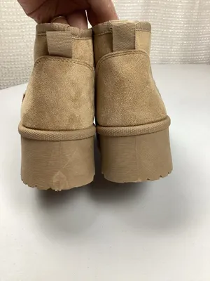 Olivia & Kate Faux Suede Faux Fur Tan Platform Booties Size 9 New with Tag thumbnail 9