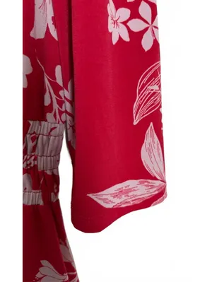 London Times Dress Size 10 Red Floral Cottage Coquette Girl Retro Tropical Flare thumbnail 9