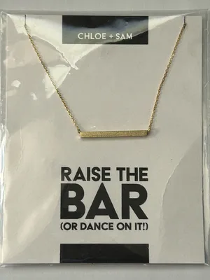 Chloe + Sam Raise The Bar Or Dance On It 16” Gold Necklace NWT thumbnail 1