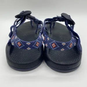 Chaco Navy Blue Aztec Print Strappy Sandals Gorpcore Hiking Women's size 7 thumbnail 4