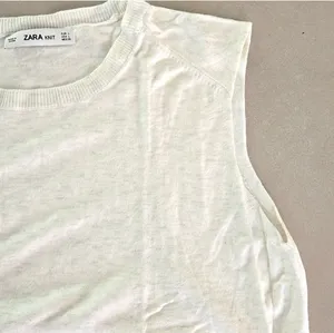 New Zara Knit White Sleeveless Vest Top thumbnail 2
