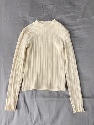ZARA Cream Knit Long Sleeve thumbnail 4