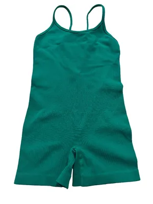 Amazon Brands Green Ribbed Racerback Romper Fitted Adjustable Small Women's thumbnail 2