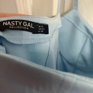 💋NASTY GAL COLLECTION Sky Blue Spaghetti Strap Bandage Sheath Padded Dress thumbnail 4