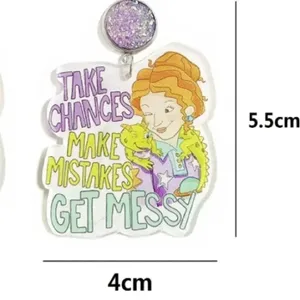 Mrs Frizzle magic school bus earrings thumbnail 2