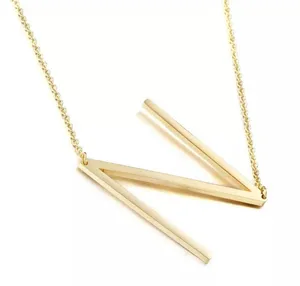 N initial letter necklace! Plated in 14K gold thumbnail 1