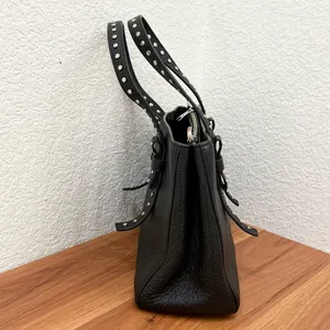 MARC JACOBS Mini T Tote Stud Black Pebbled Leather Crossbody Bag NO STRAP thumbnail 2