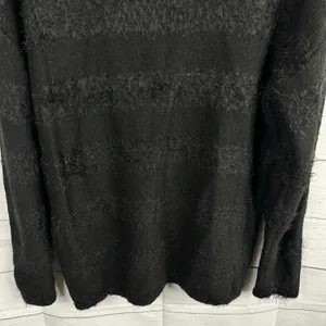 Joseph A Womens size Large Black Knit Eyelash Mixed Media Sweater thumbnail 8
