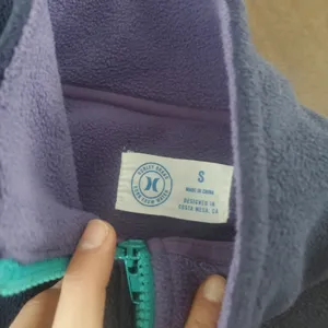 Hurley Navy and Lavender Fleece Jacket Size Small Oversized Fit thumbnail 3