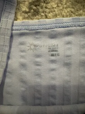 Aerie Offline Ribbed Square-Neck Crop Tank in Pale Blue thumbnail 2