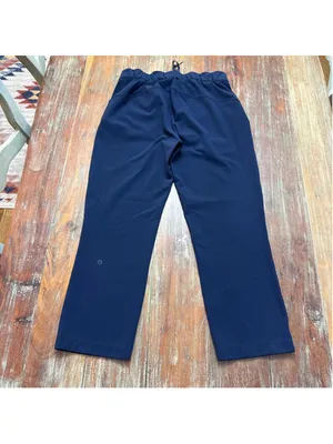 Lululemon Stretch Mid-Rise Cropped Pant 23" True Navy Blue Drawstring Trousers 4 thumbnail 13