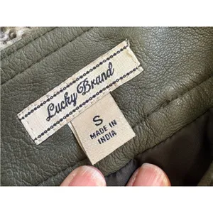 Lucky Brand Olive Green Lambs Leather Mini Skirt Womens S Preppy Dark Academia thumbnail 8