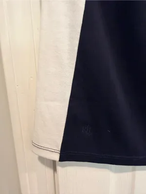 NWOT LRL Lauren Ralph Lauren Size S Black Colorblock Boat Neck Cuffed Sleeve Top thumbnail 2