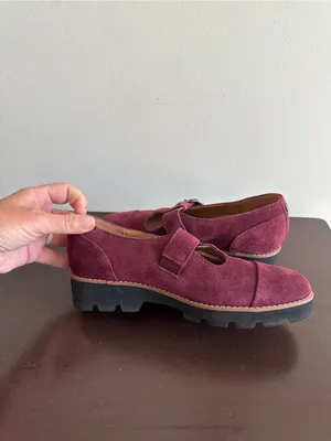 Vionic Women's Carmen T-Strap Loafer Suede Port Wine Size 6 thumbnail 4