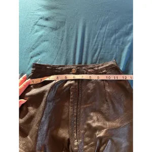 Vintage Wilsons Leather Skirt Womens Sz 4 Black Mini High Rise thumbnail 2