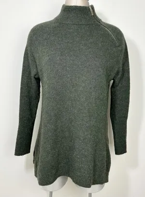 Vineyard Vines Sweater Alpaca Blend Pullover Zipper Neck Poncho Size Medium thumbnail 1