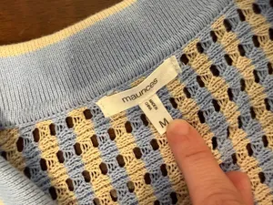 Women’s blue and yellow knit sweater medium Maurice thumbnail 3