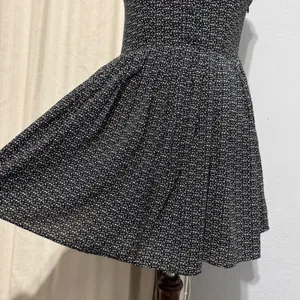 Ladakh Black White Geometric Print Fit Flare Zip Dress Women Size 4‎ Cutout thumbnail 6