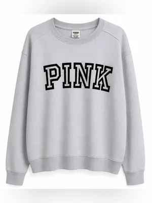 PINK Victoria’s Secret Blue Gray Logo Crewneck Sweatshirt M thumbnail 2
