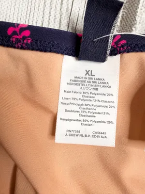 J. Crew One Piece Swimsuit Women’s Size XL Blue Printed Ruched One Shoulder NWT thumbnail 5