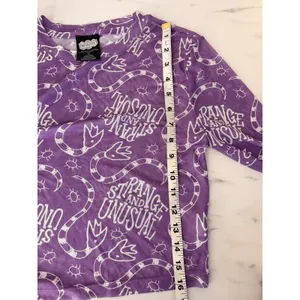 Beetlejuice Strange‎ and Unusual Purple Mesh Long Sleeve Crop Top Sandworm Small thumbnail 10