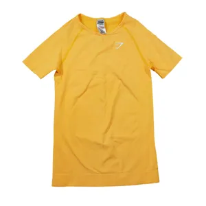 Gymshark Vital Seamless‎ T-Shirt Womens Medium Orange Yellow Marl Activewear Gym thumbnail 1