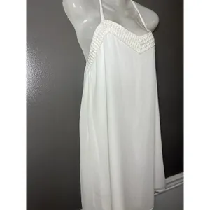 Naked Zebra Dress Womens Medium White Crochet Sweetheart Strappy Slip Sundress thumbnail 4