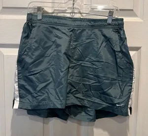 VTG Nike Womens‎ Teal Green Athletic Shorts Side Stripe Pockets L Active Running thumbnail 1