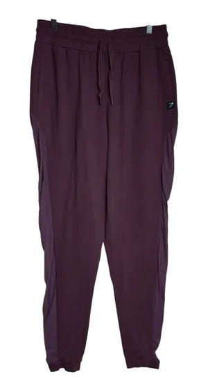 Gymshark Women's burgundy Jogger Mesh Panels Size‎ large thumbnail 1