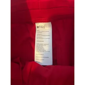 NWOT Figs Winning Red High Rise Zamora Joggers Blue Drawstring Size XS Petite thumbnail 3