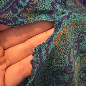 Vintage Victoria's Secret‎ Paisley Purple Teal Silky Robe L Sleepwear Gold Label thumbnail 4