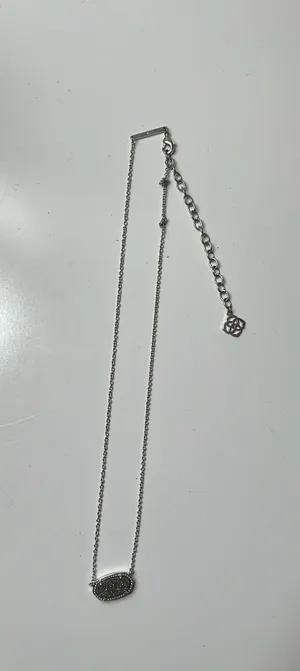 Elisa Silver Pendant Necklace Kendra Scott Platinum Drusy thumbnail 2