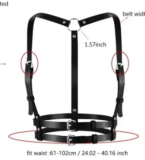 Black Harness Double Belt Underbust Suspender New thumbnail 5
