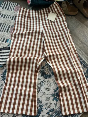 NWT FAITHFULL Valeria Capri Pants in gingham cedar thumbnail 11