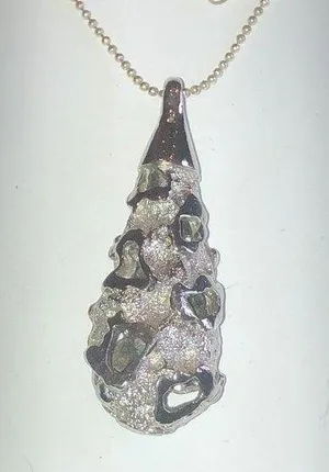 Vintage Silver Tone Huge Hollow Cutout Pendant Boho Retro Necklace thumbnail 1
