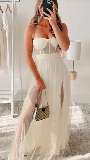 Boutique Ivory Corset Maxi Dress thumbnail 3