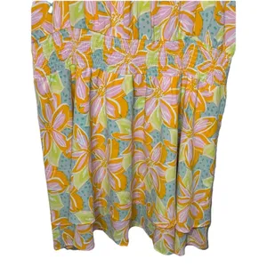 Michelle McDowell‎ Women's Dress Colorful Floral Print Midi Smocked Waist XXL thumbnail 4