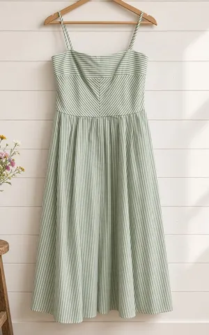 Striped Spaghetti Strap Dress Large thumbnail 1