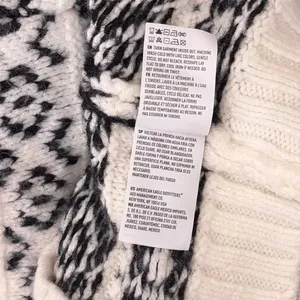 AMERICAN EAGLE Outfitters Fairisle Crew Neck Sweater Black White Fair Isle Small thumbnail 14