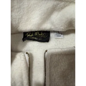 Bob Mackie QVC Wearable Art ivory/cream fleece jacket Size Large thumbnail 7