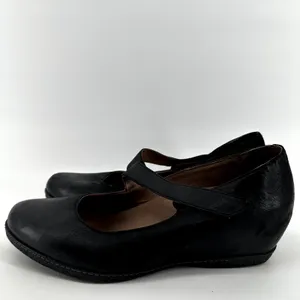 Dansko Lanie Mary Jane Wedge Burnished Nubuck Leather Memory Foam Black 10.5 thumbnail 4