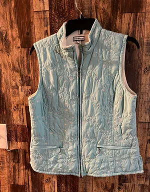 Croft & Barrow women quilted vest size medium lite teal thumbnail 2