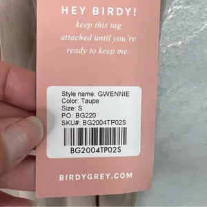 Birdy Grey Gwennie‎ Chiffon Gown Sleeveless Spaghetti Straps Taupe Slit S NEW thumbnail 9