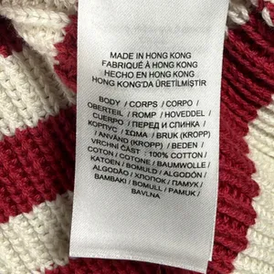 Lauren Ralph Lauren Striped Cotton Shaker Knit Sweater Red Cream L 200815982001 thumbnail 5