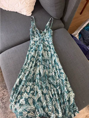 Angie White and Teal Dress thumbnail 2