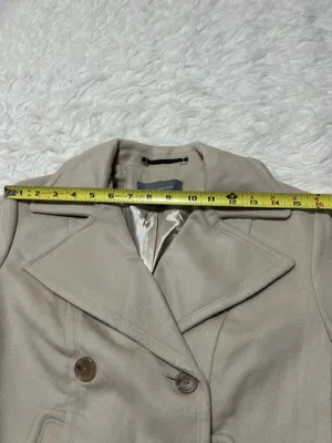 Ann Taylor Beige Double-breasted Wool Pea Coat Small thumbnail 9