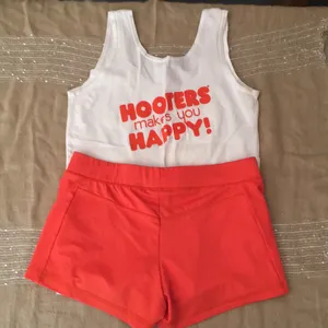 Hooters Girl Worn Sexy Tank Shorts Webster TX Sm/Xs & Free “Elizabeth” Name Tag thumbnail 6
