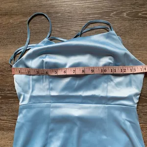 NWT Charcoal Baby Blue Spaghetti Strap One Wish Maxi Dress 6 thumbnail 3